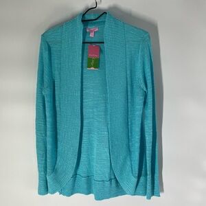 Lilly Pulitzer NWT Turquoise Open Front Cardigan